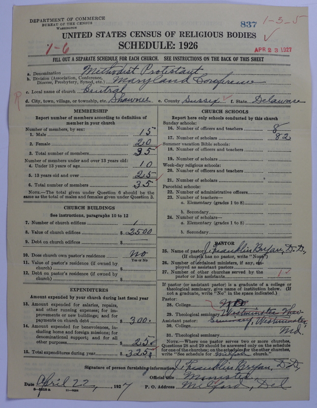 Scan of Methodist Protestant Church: 837