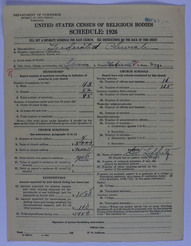 Scan of Federated Churches: 1