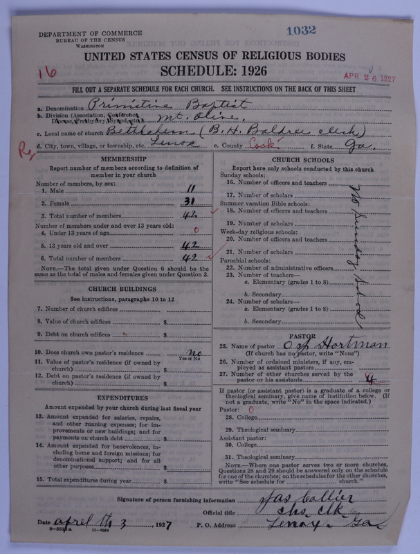 Scan of Primitive Baptists: 1032