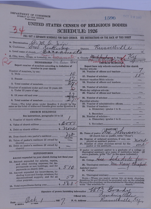 Scan of African Methodist Episcopal Zion Church: 1590