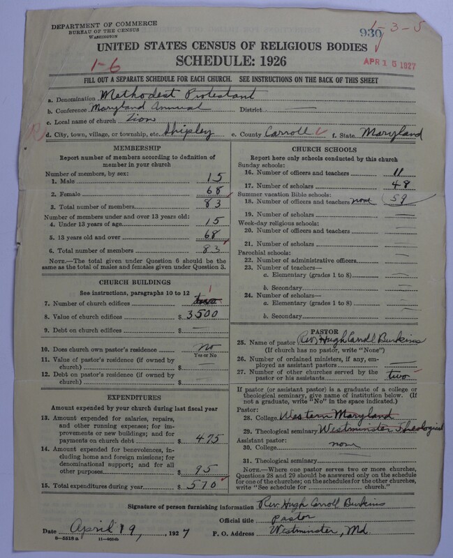 Scan of Methodist Protestant Church: 930
