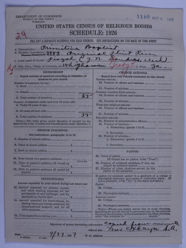 Scan of Primitive Baptists: 1110