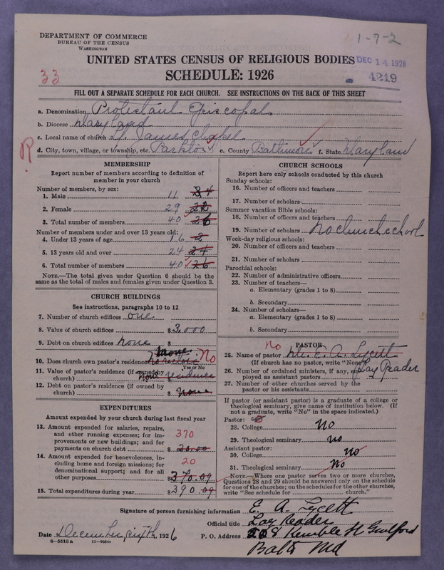 Scan of Protestant Episcopal Church: 4219