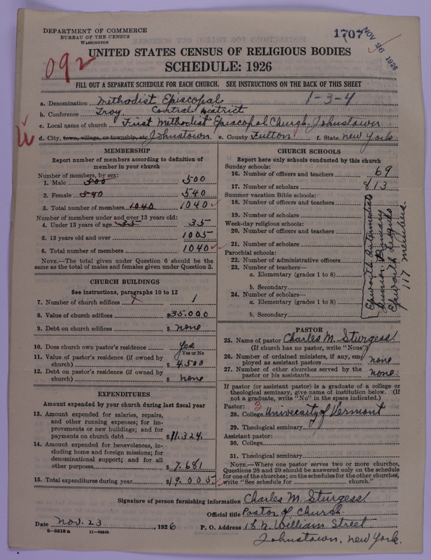 Scan of Methodist Episcopal Church: 1707