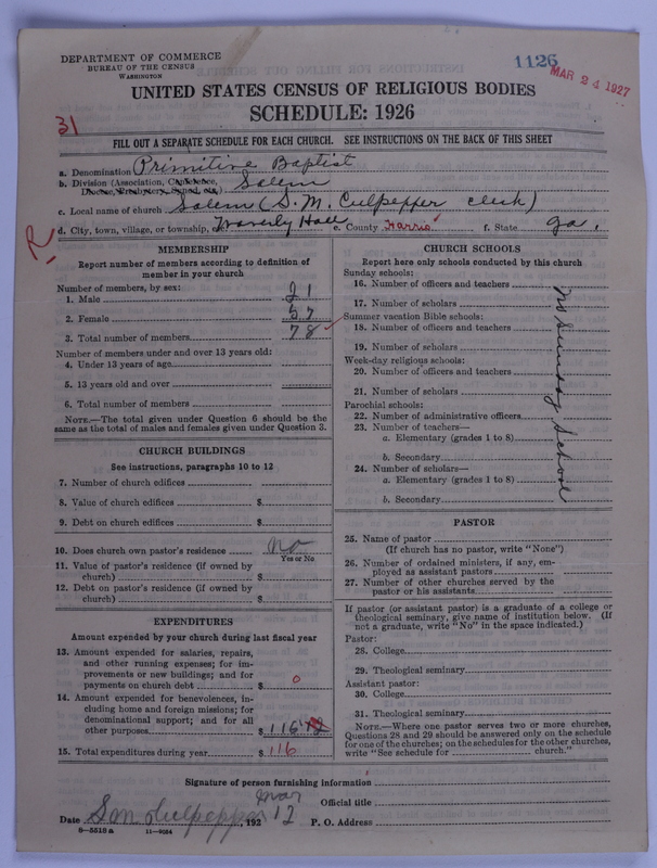 Scan of Primitive Baptists: 1126