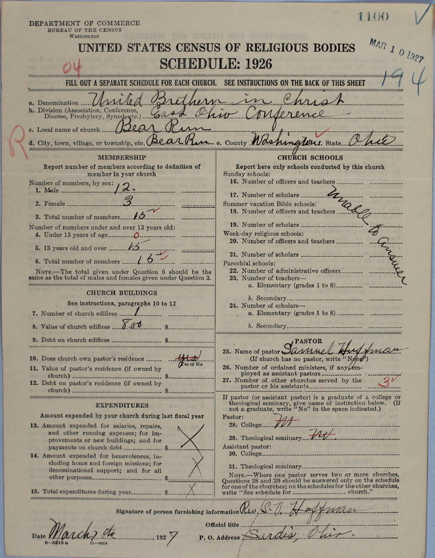 Scan of Church of the United Brethren in Christ: 1100