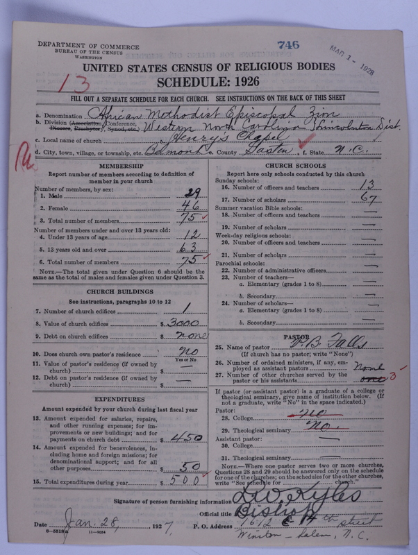 Scan of African Methodist Episcopal Zion Church: 746