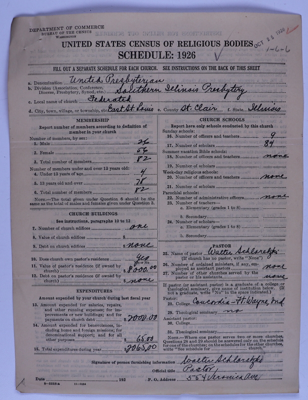 Scan of Federated Churches:
