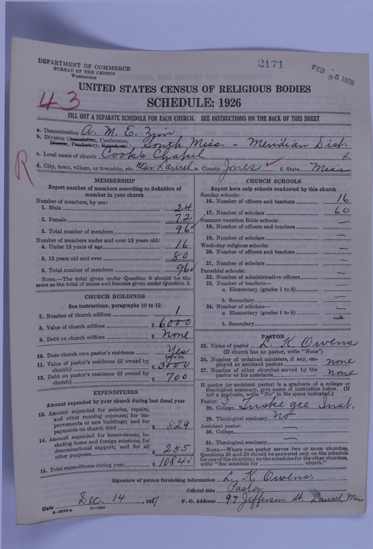 Scan of African Methodist Episcopal Zion Church: 2171