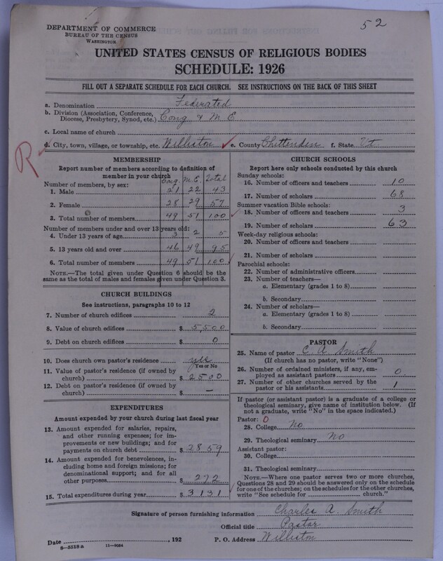 Scan of Federated Churches: 52