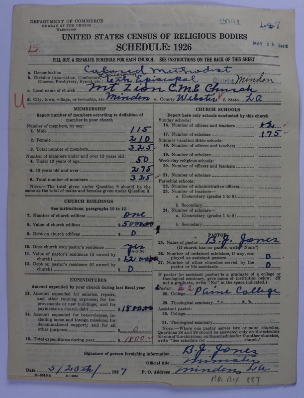 Scan of Colored Methodist Episcopal Church: 2081