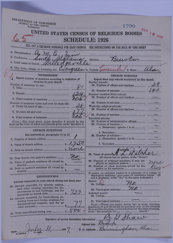 Scan of African Methodist Episcopal Zion Church: 1790