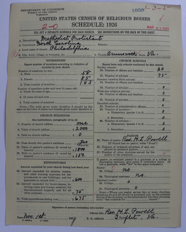 Scan of Methodist Protestant Church: 1058