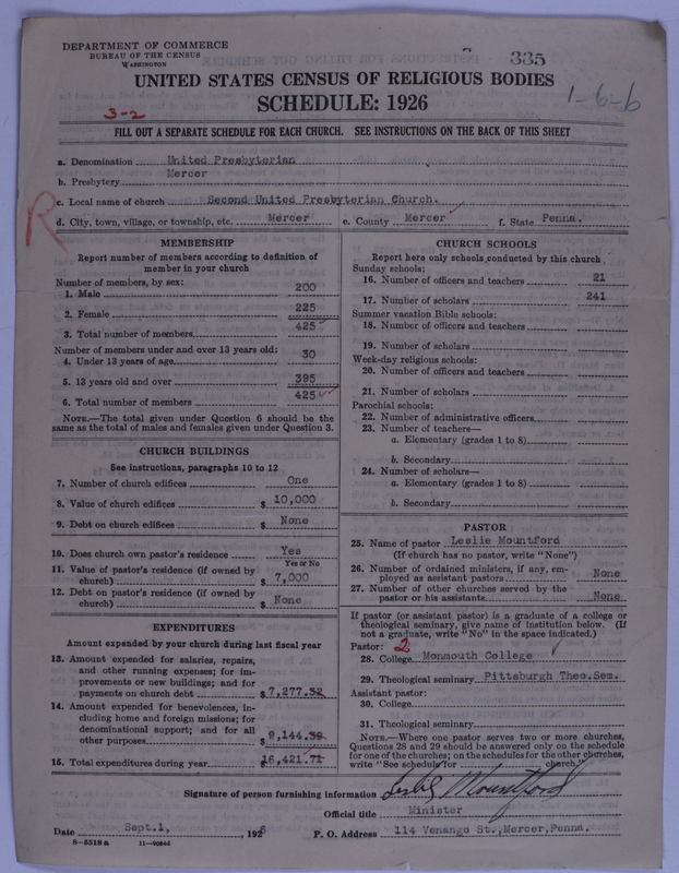 Scan of United Presbyterian Church of North America: 335