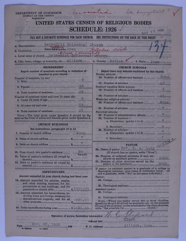Scan of Federated Churches: