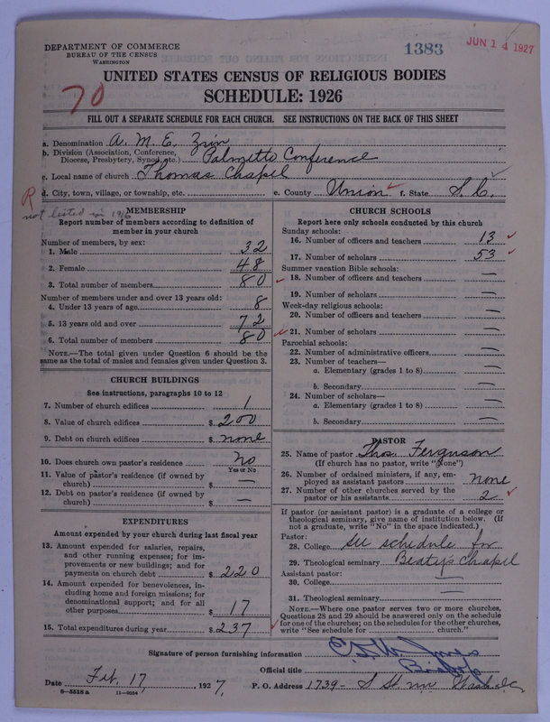 Scan of African Methodist Episcopal Zion Church: 1383