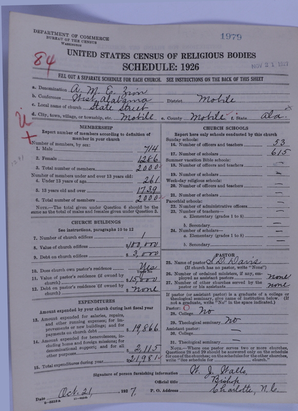 Scan of African Methodist Episcopal Zion Church: 1979
