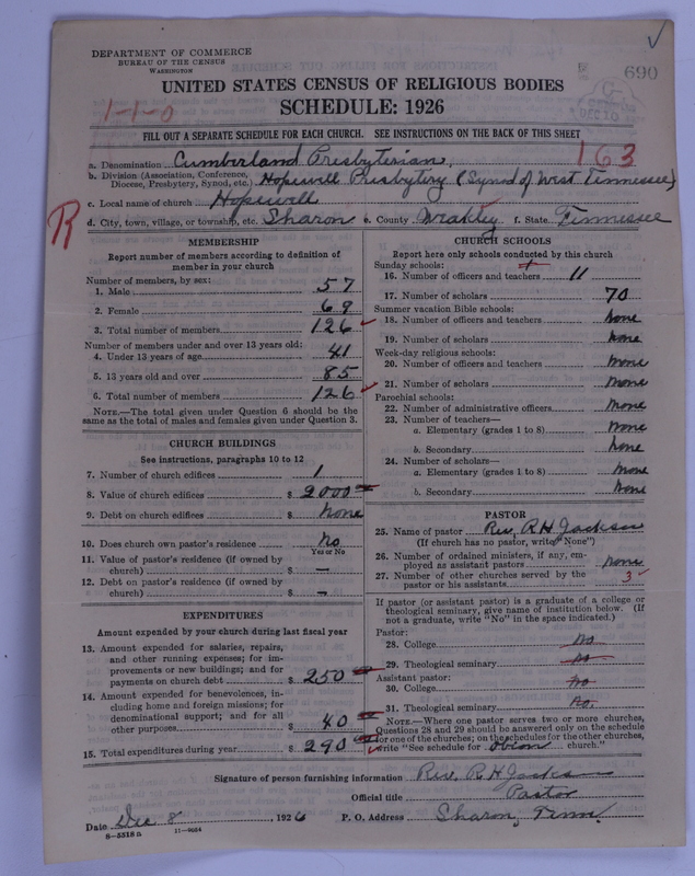 Scan of Cumberland Presbyterian Church: 690