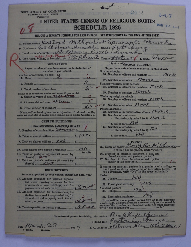 Scan of Colored Methodist Episcopal Church: 2464