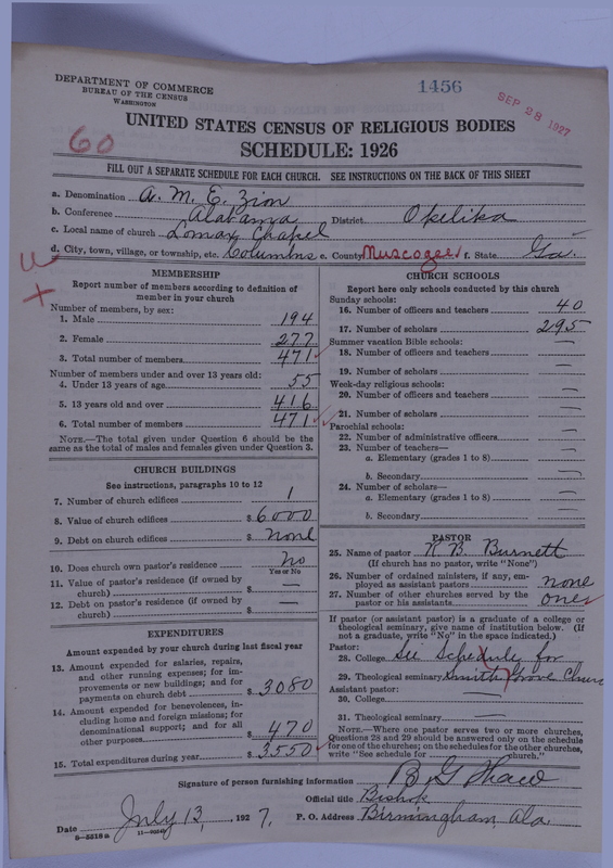 Scan of African Methodist Episcopal Zion Church: 1456