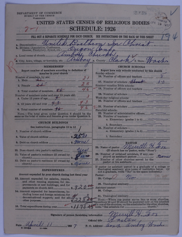 Scan of Church of the United Brethren in Christ: 2928