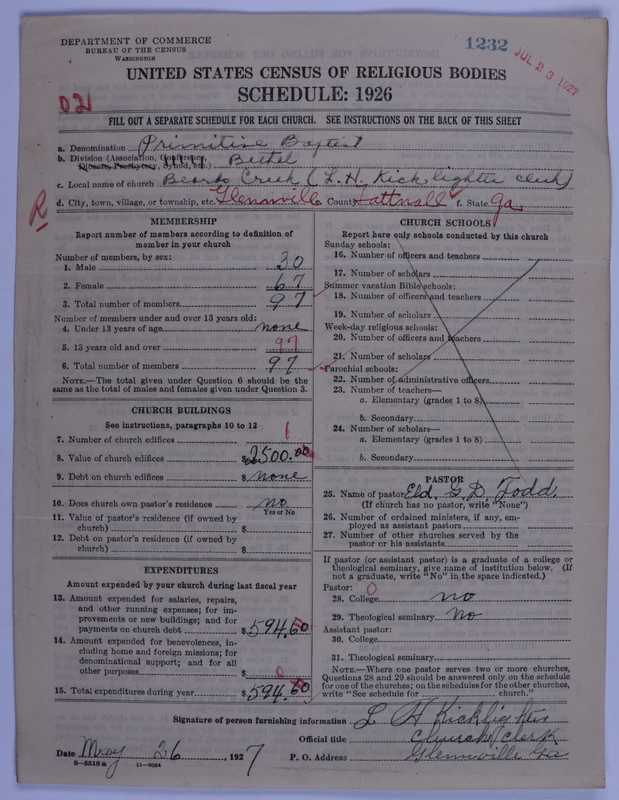 Scan of Primitive Baptists: 1232