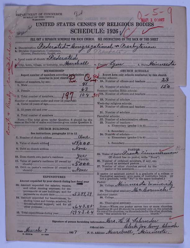 Scan of Federated Churches: