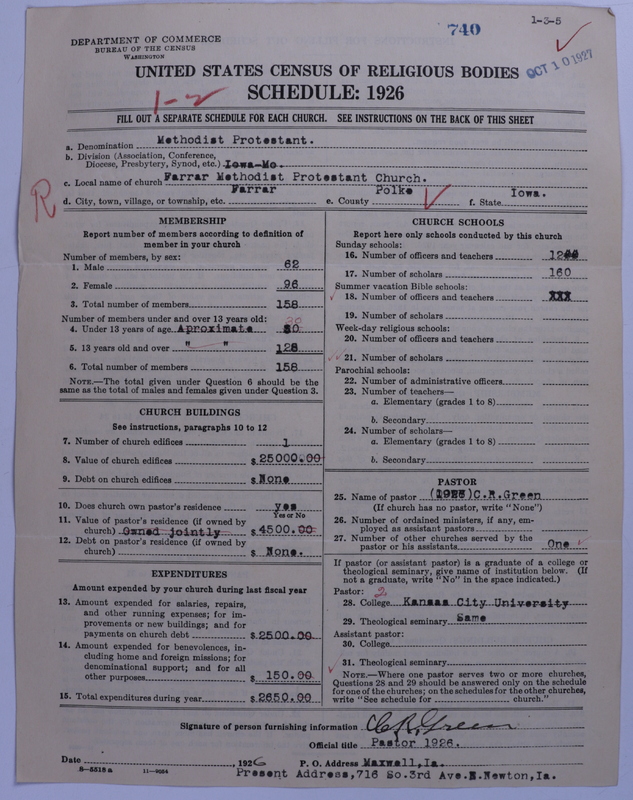 Scan of Methodist Protestant Church: 740