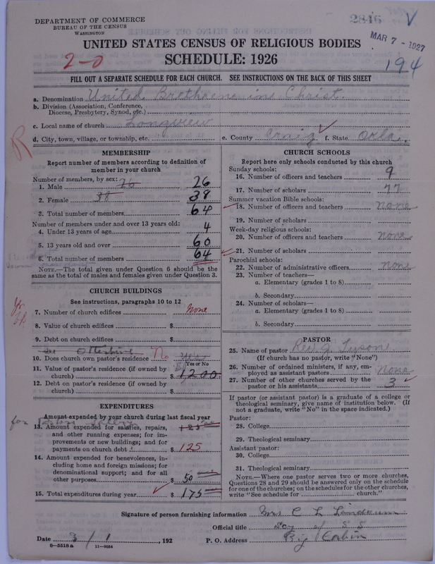 Scan of Church of the United Brethren in Christ: 2846