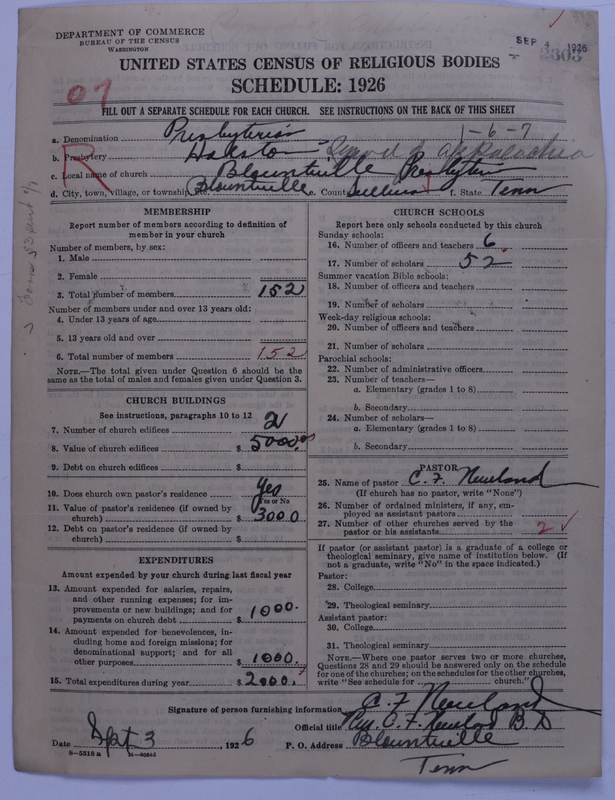 Scan of Presbyterian Church in the United States: 2303