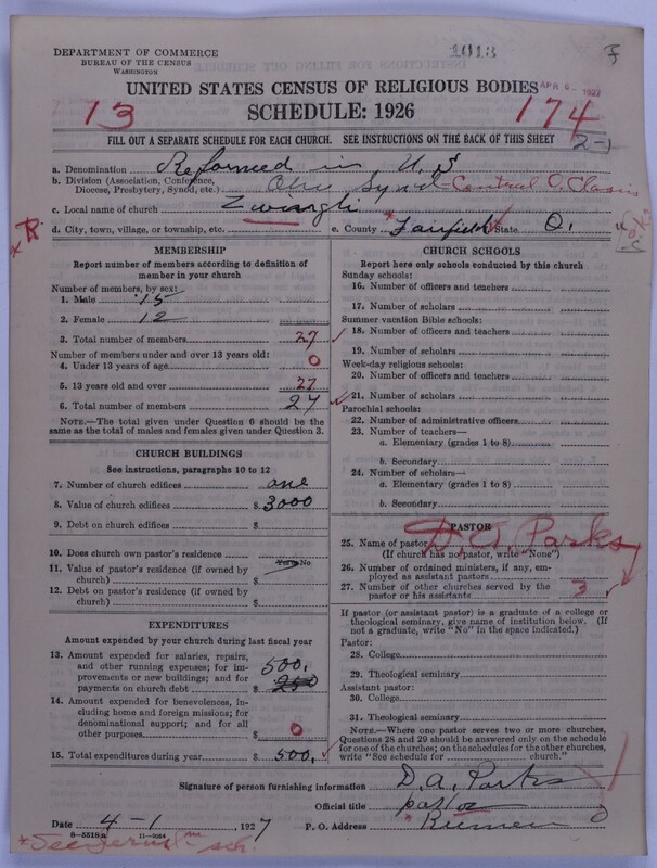 Scan of Reformed Church in the United States: 1013