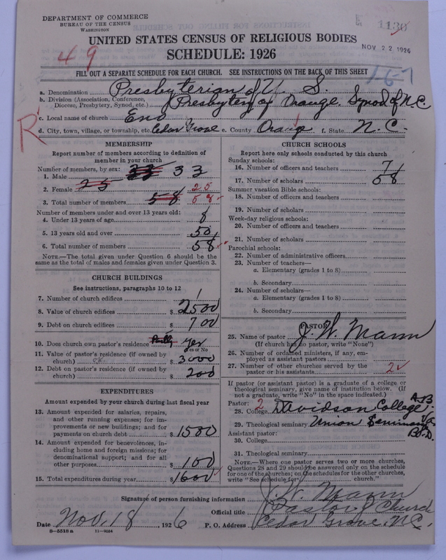 Scan of Presbyterian Church in the United States: 1130