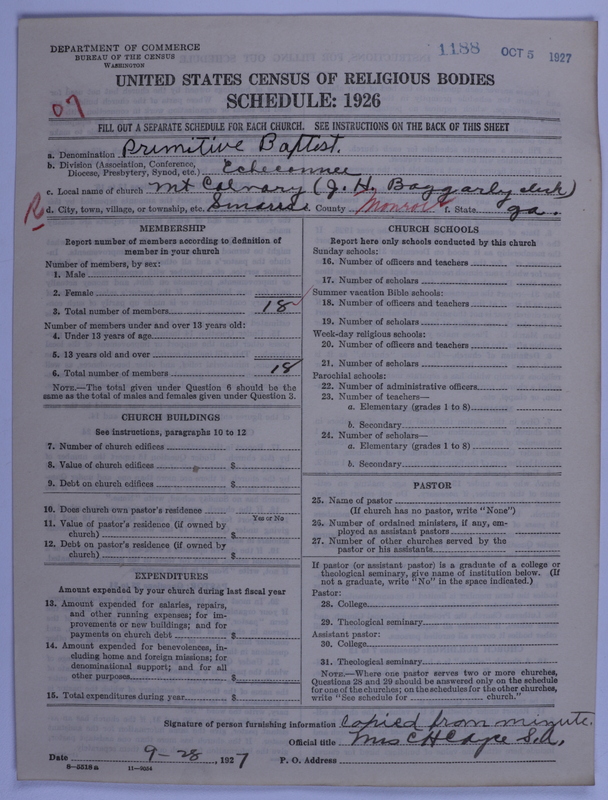 Scan of Primitive Baptists: 1188