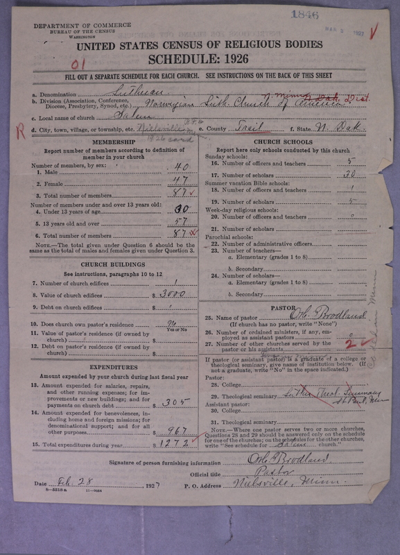 Scan of Norwegian Lutheran Church of America: 1846