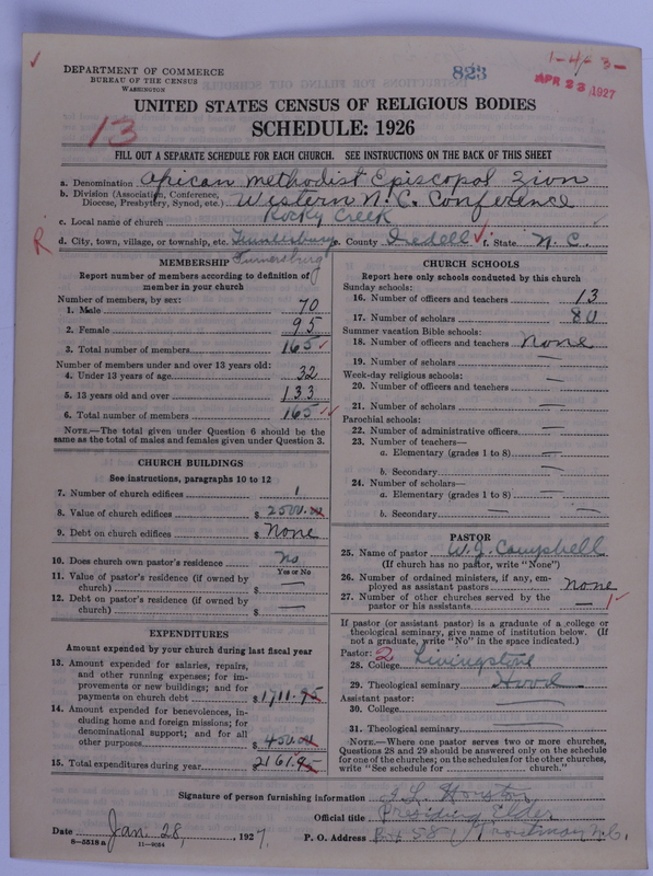 Scan of African Methodist Episcopal Zion Church: 823