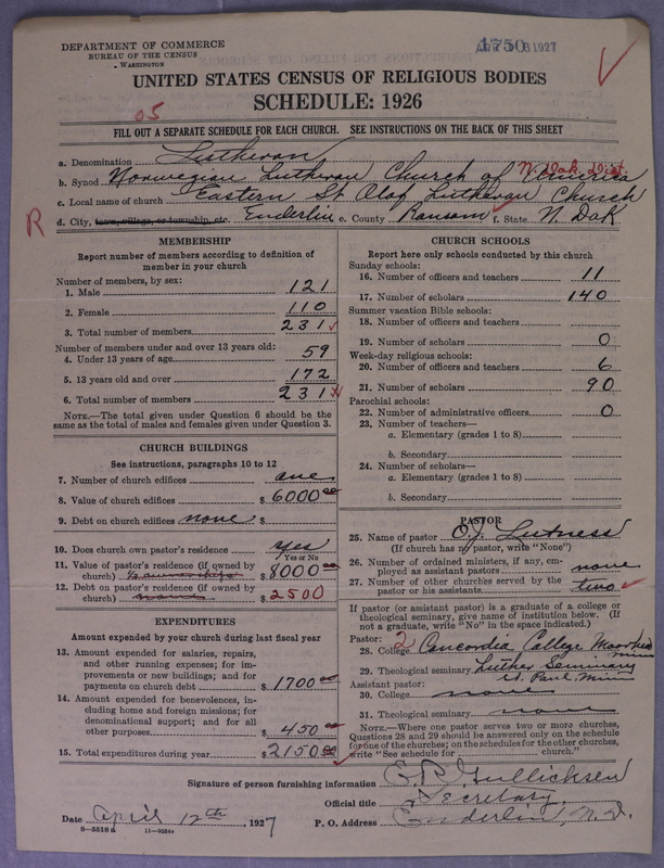 Scan of Norwegian Lutheran Church of America: 1750