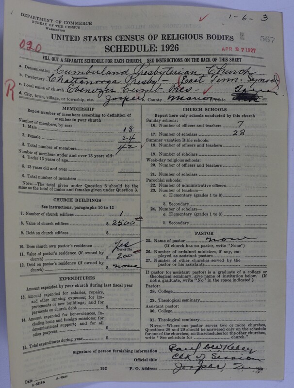 Scan of Cumberland Presbyterian Church: 567