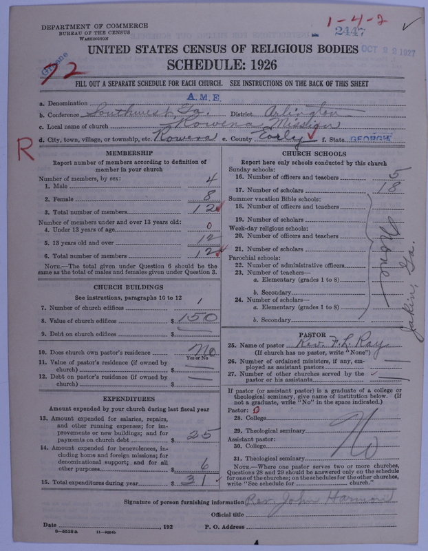 Scan of African Methodist Episcopal Church: 2447