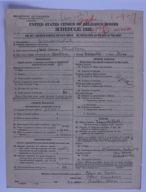 Scan of Federated Churches: