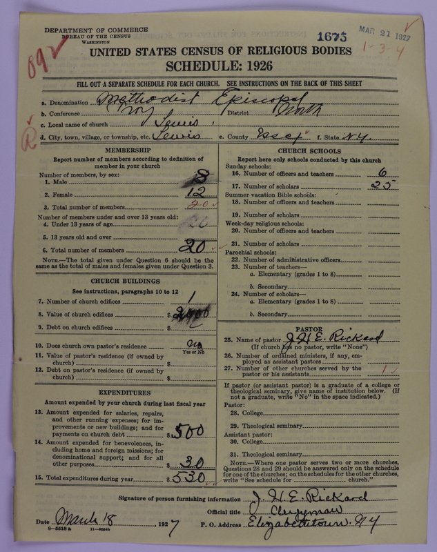 Scan of Methodist Episcopal Church: 1675