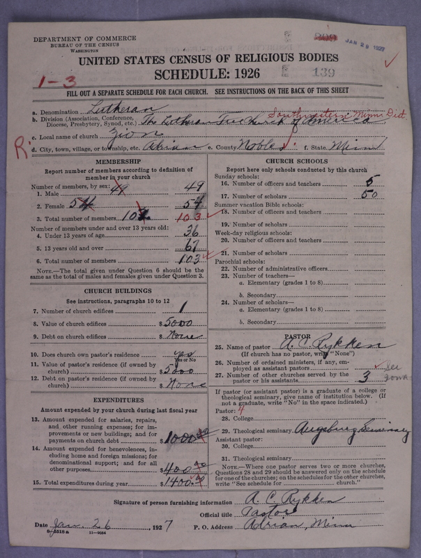 Scan of Lutheran Free Church: 139