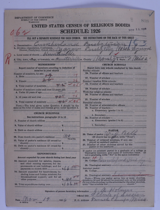 Scan of Cumberland Presbyterian Church: 808