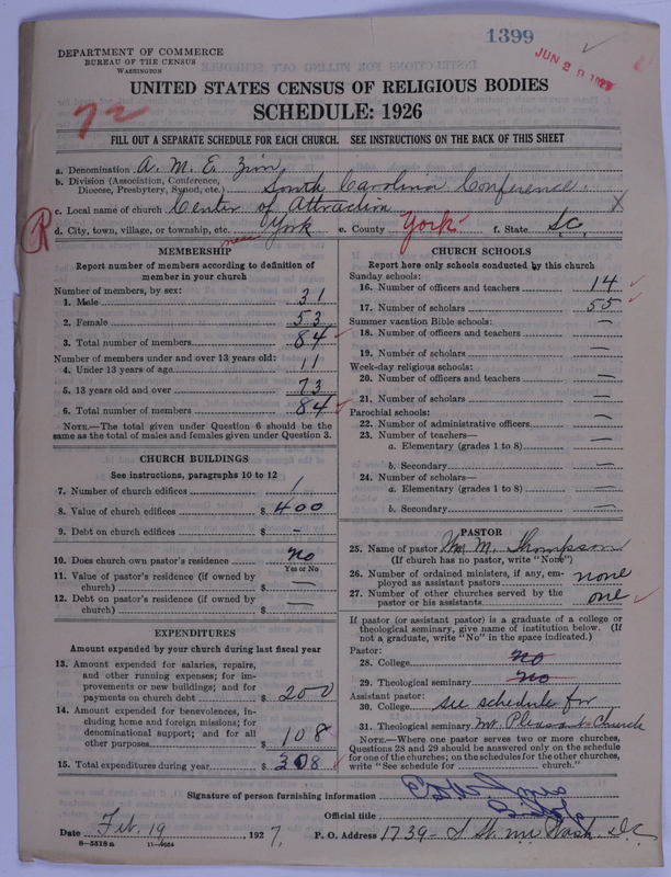 Scan of African Methodist Episcopal Zion Church: 1399