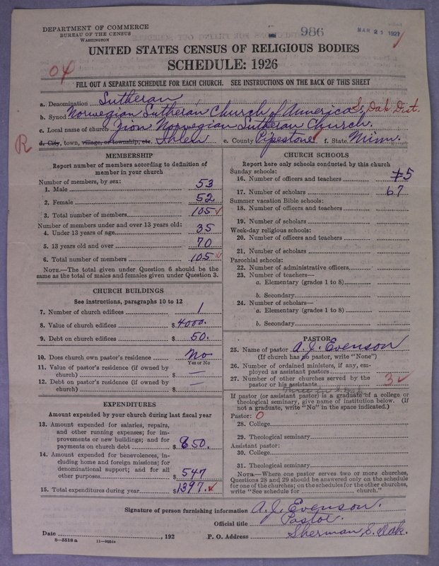 Scan of Norwegian Lutheran Church of America: 986