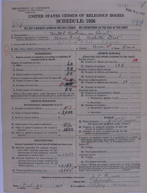 Scan of Church of the United Brethren in Christ: 2247