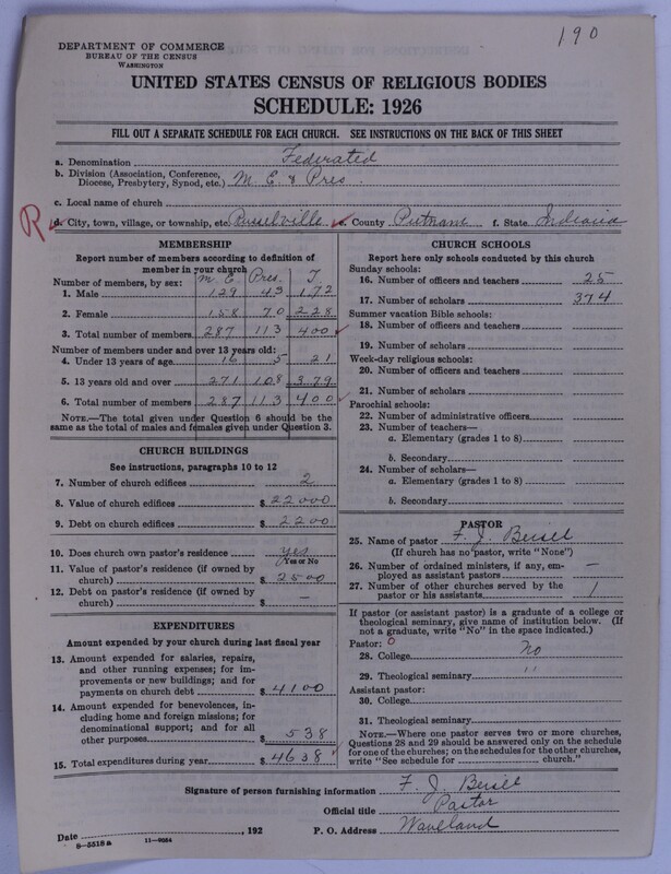 Scan of Federated Churches: 190