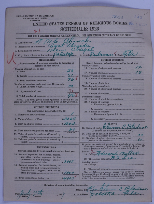 Scan of African Methodist Episcopal Church: 3818