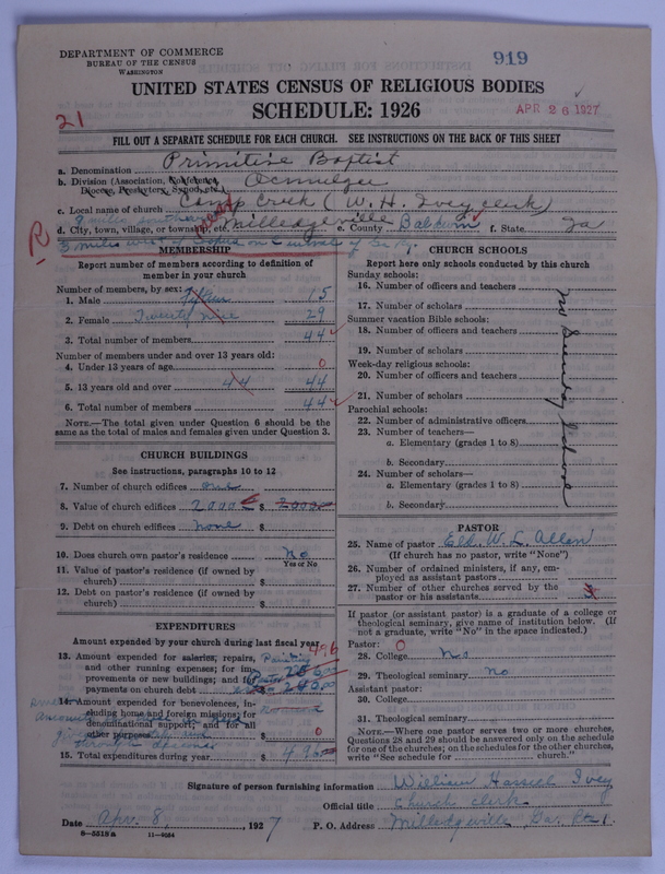 Scan of Primitive Baptists: 919
