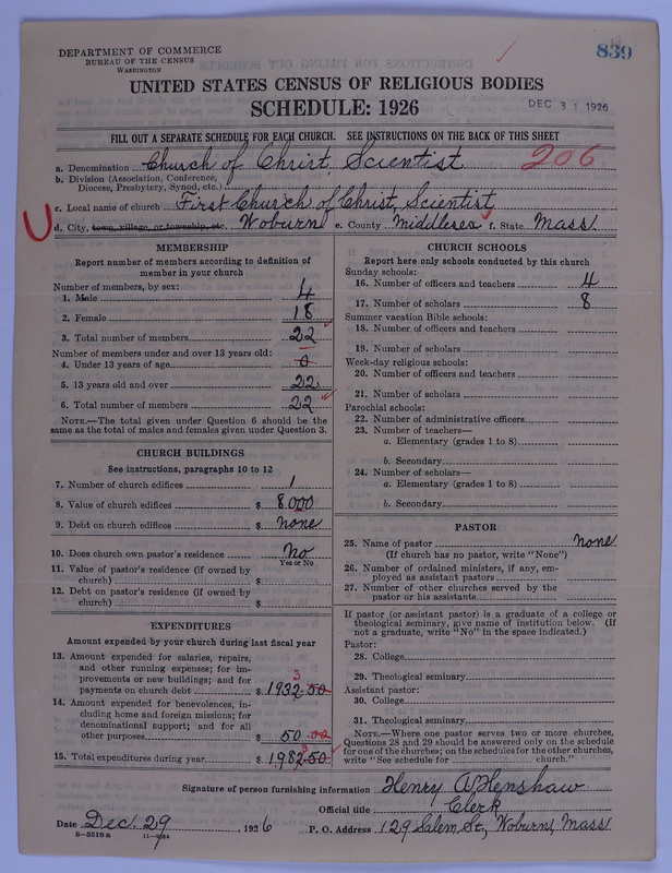 Scan of Church of Christ, Scientist: 839