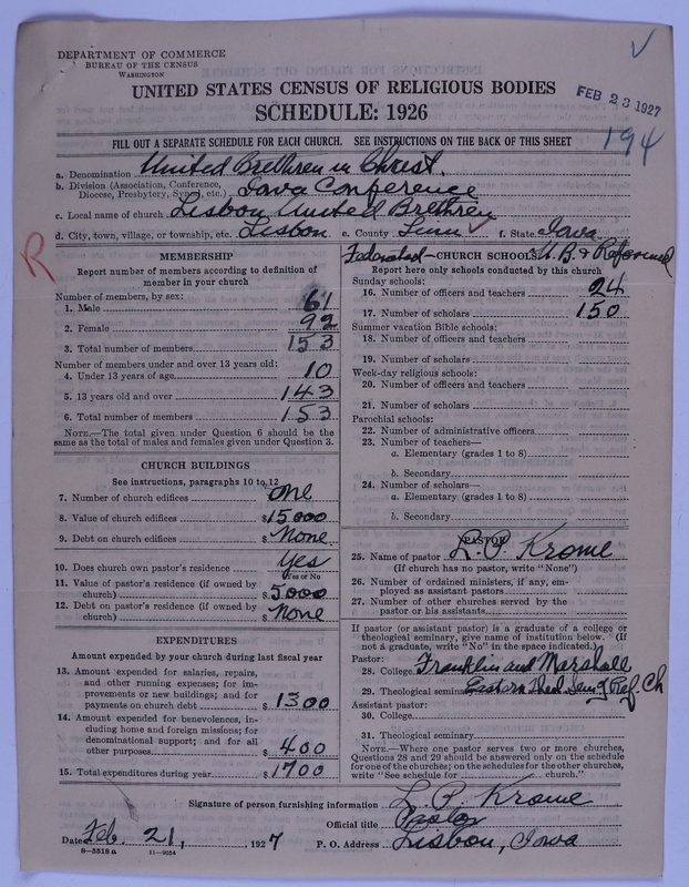Scan of Federated Churches: